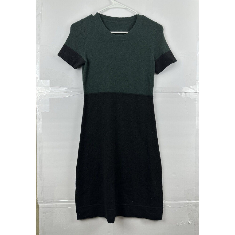 Women's Color Block Dress Black Green Short Sleeve Casual Bodycon Size Unknown
